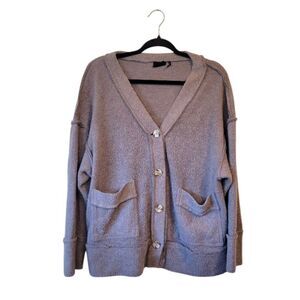 Out From Under Urban Outfitters Mauve Purple Brushed Knit Cardigan